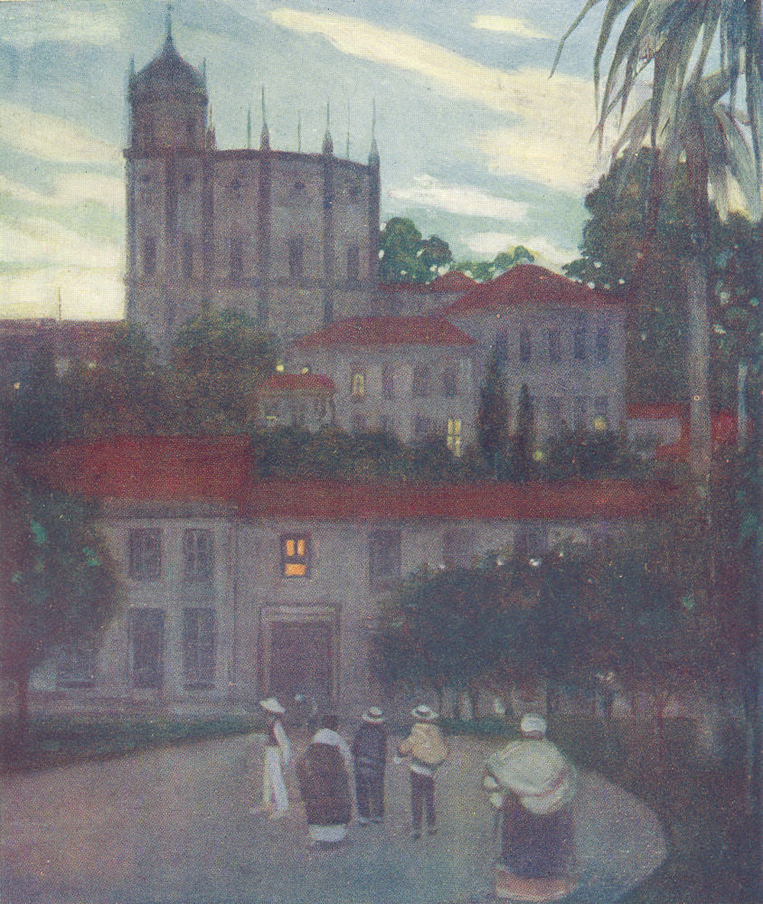 BRAZIL. An Old Church, Rio 1908 antique vintage print picture